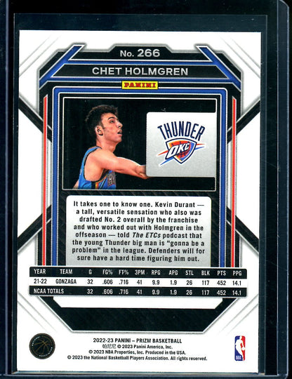 2022/23 Panini Prizm Chet Holmgren Rookie Thunder - Trading Card Market