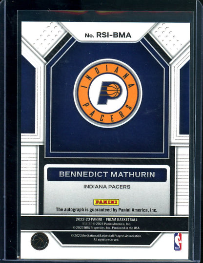 2022/23 Panini Prizm Bennedict Mathurin Rookie Auto Pacers