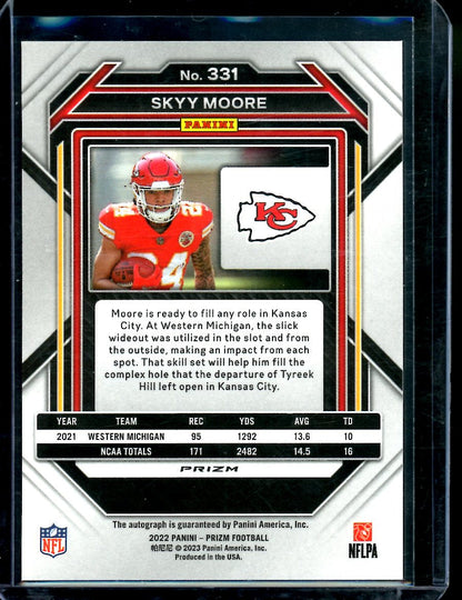 2022 Panini Prizm Skyy Moore Rookie Disco Auto Chiefs