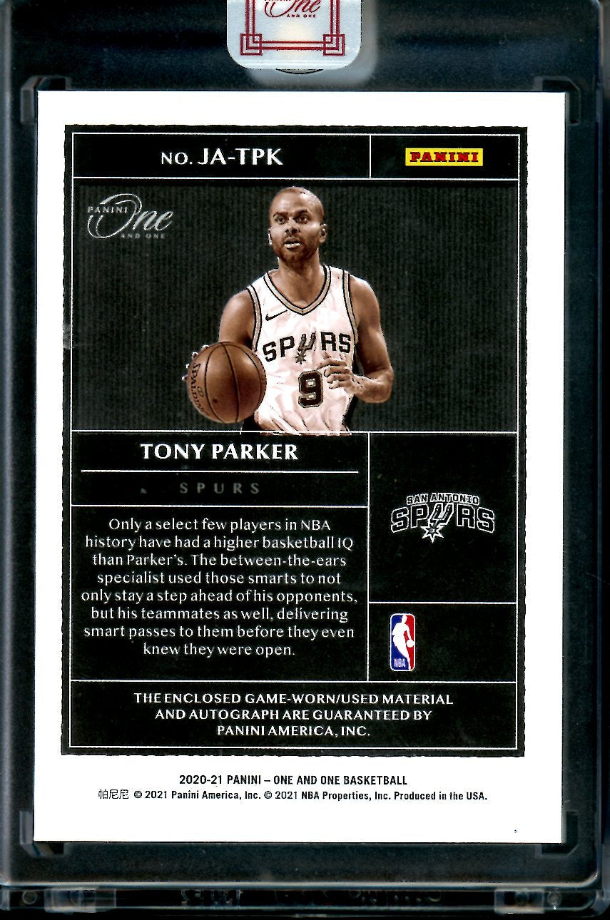 2020/21 Panini One & One Tony Parker Patch Auto /35 Spurs