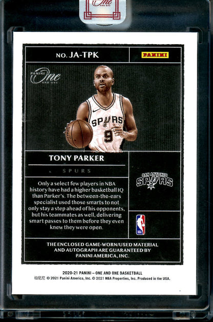 2020/21 Panini One & One Tony Parker Patch Auto /35 Spurs