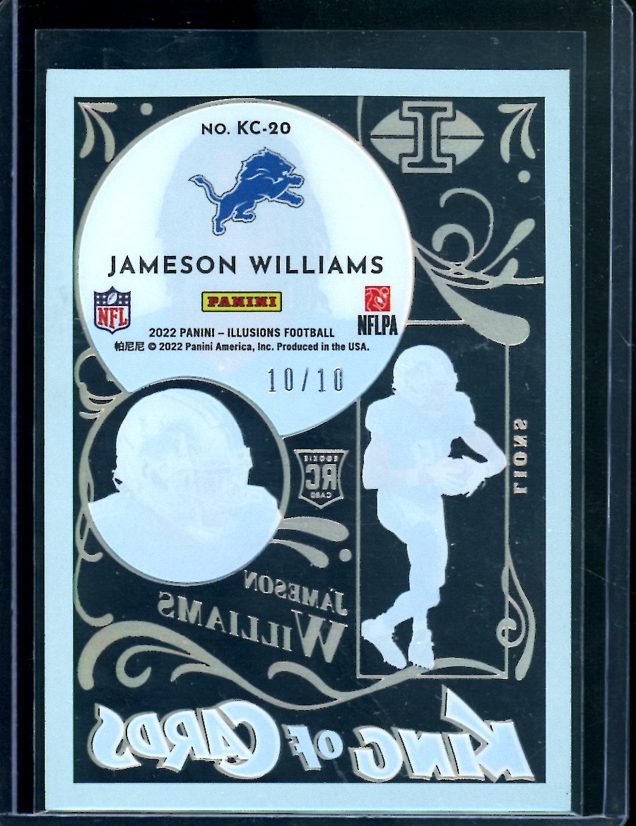 2022 Panini Illusions Jameson Williams Rookie KoC /10 Lions