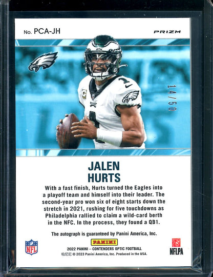 2022 Panini Contenders Optic Jalen Hurts Perennial Contenders Auto /50 Eagles