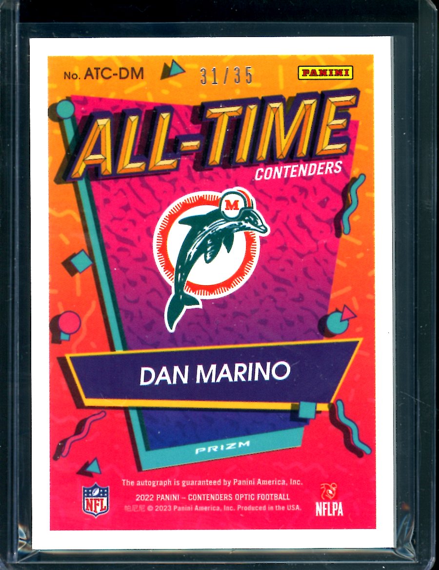 2022 Panini Contenders Optic Dan Marino All-Time Auto /35 Dolphins