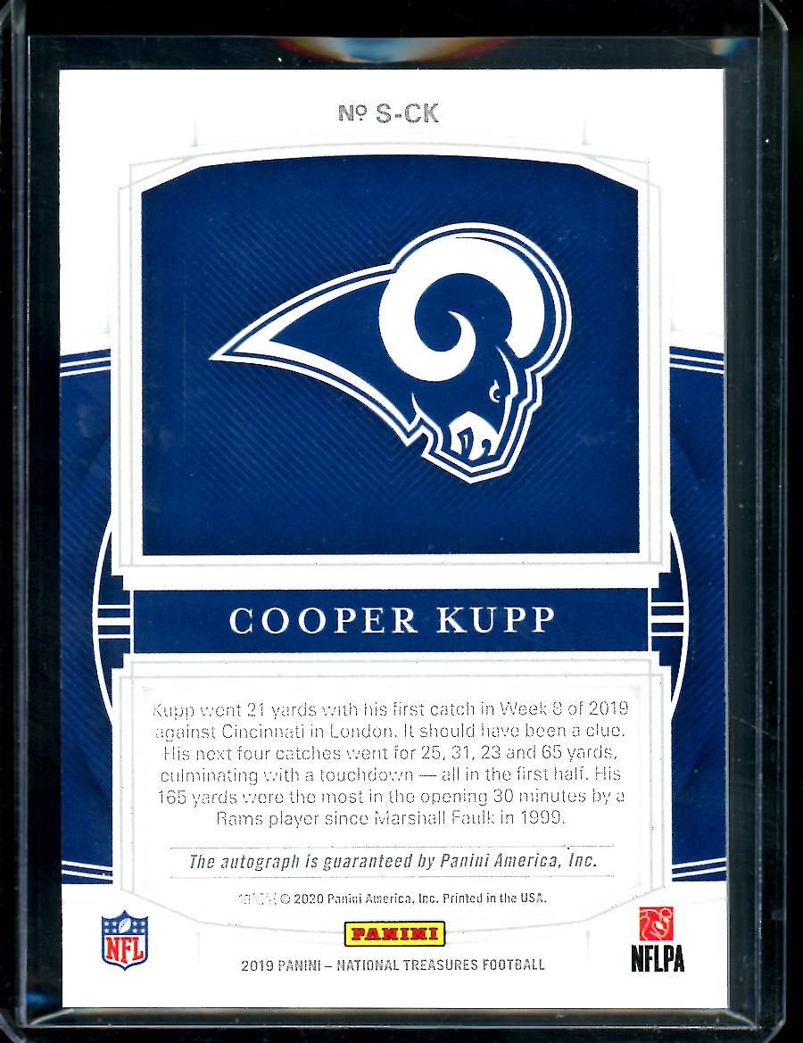 2019 Panini National Treasures Cooper Kupp Auto Gold /10 Rams