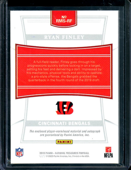 2019 Panini National Treasures Ryan Finley Rookie RPA /5 Bengals