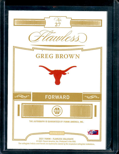 2022/23 Panini Flawless Collegiate Greg Brown Rookie Auto /25 Texas