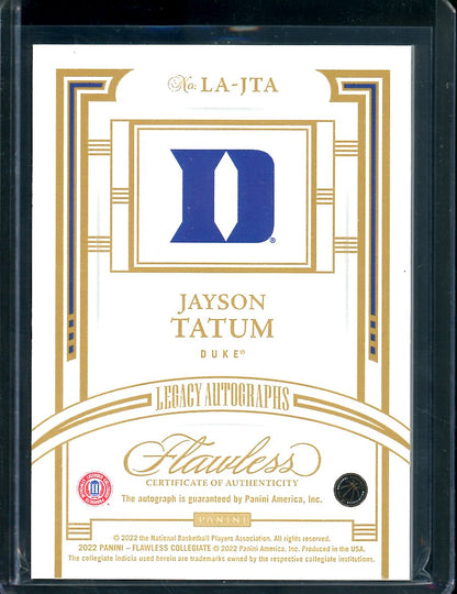 2022/23 Panini Flawless Collegiate Jayson Tatum Legacy Auto /25 Celtics