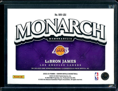 2022/23 Panini Crown Royale LeBron James Monarch Patch Lakers