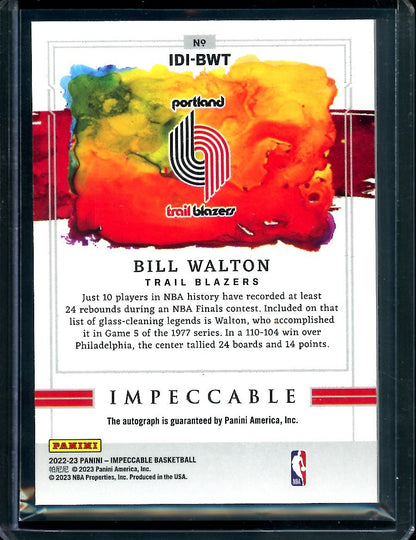 2022/23 Panini Impeccable Bill Walton Indelible Ink Auto /25 Trailblazers - Trading Card Market