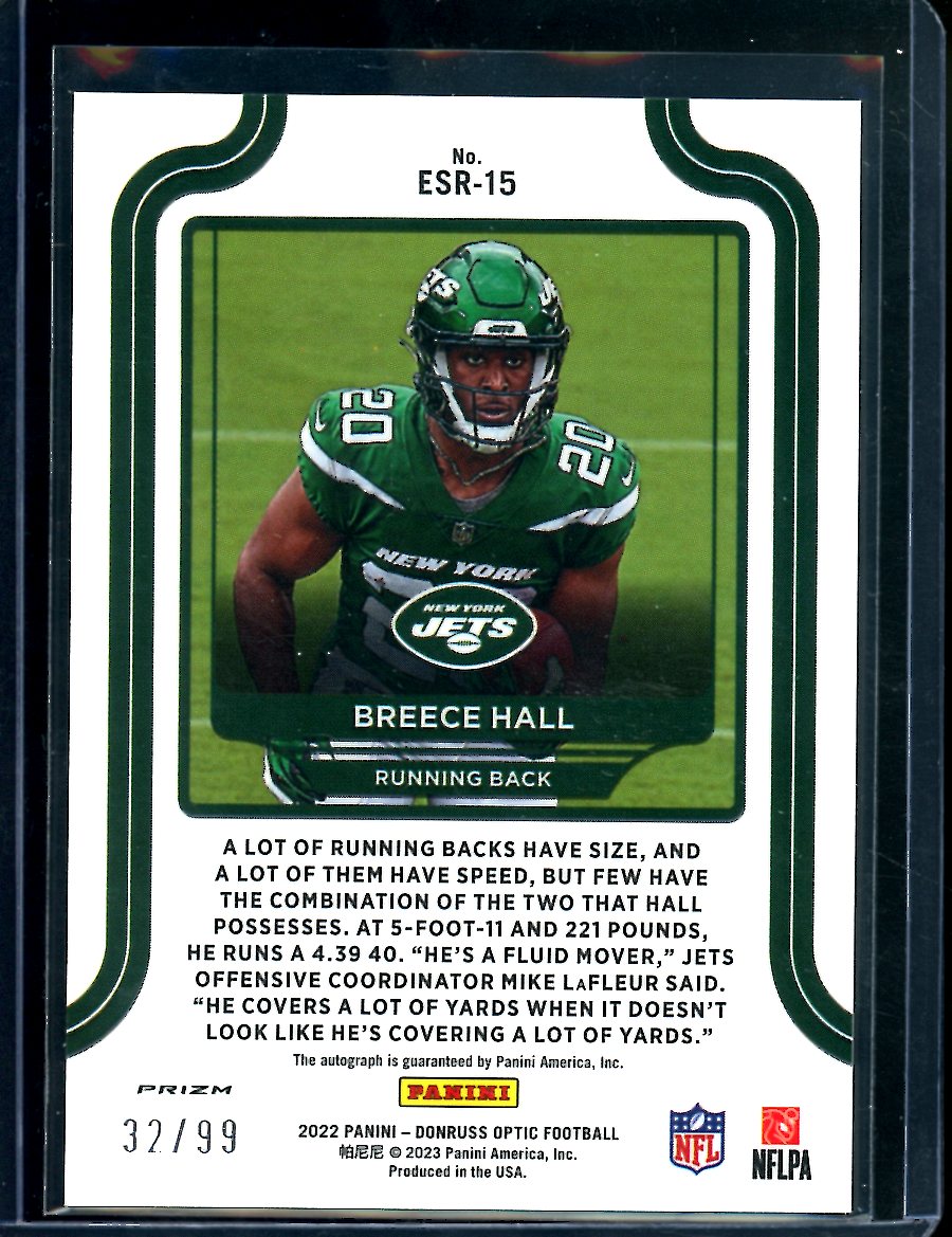 Fashion Breece Hall Panini One Prizm Rookie Auto /99