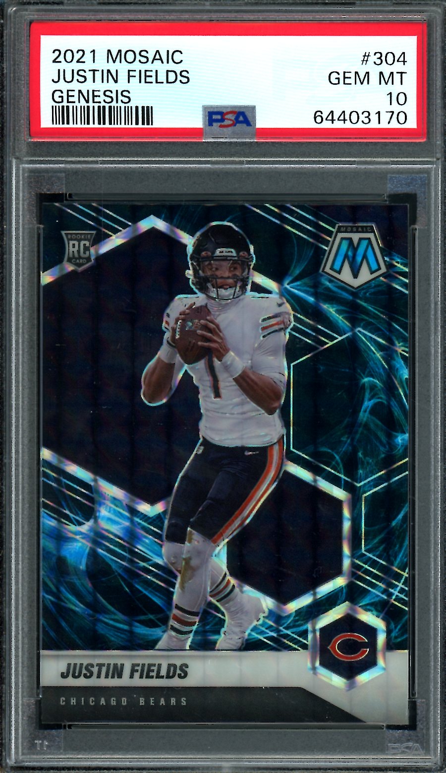 Justin Fields Green purchases Mosaic PSA 10 GEM MT