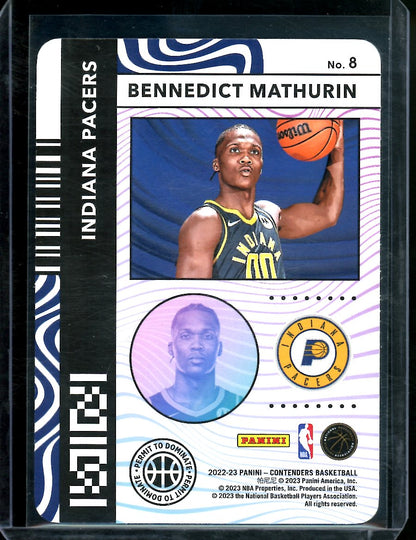 2022/23 Panini Contenders Bennedict Mathurin Rookie Permit to Dominate SSP Pacers