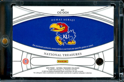 2022/23 National Treasures Collegiate Ochai Agbaji College Gear Patch 1/1 Kansas