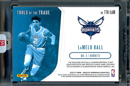 2020/21 Panini Absolute LaMelo Ball Rookie Auto RPA Red /10 Jersey Number Hornets