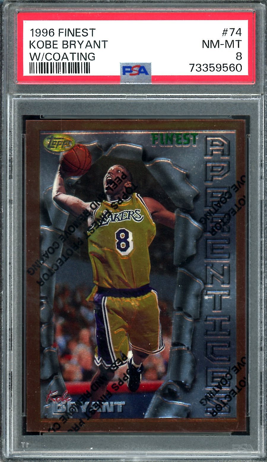 1996/97 Topps Finest Kobe Bryant Rookie w/ Coating PSA 8 Lakers - Trading Card Market