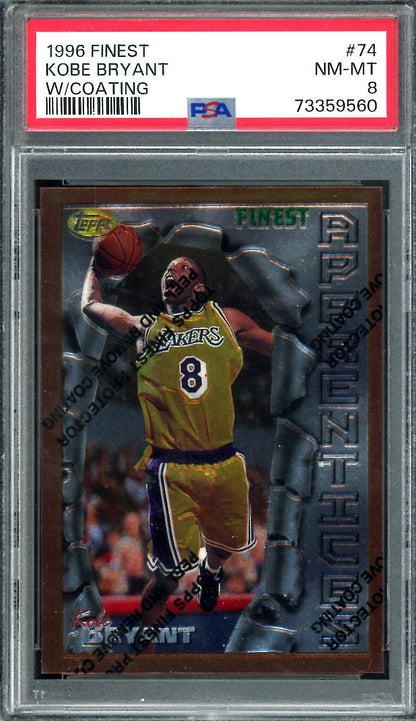 1996/97 Topps Finest Kobe Bryant Rookie w/ Coating PSA 8 Lakers - Trading Card Market