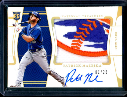 2022 Panini National Treasures Patrick Mazeika Rookie RPA /25 Logo Patch Mets