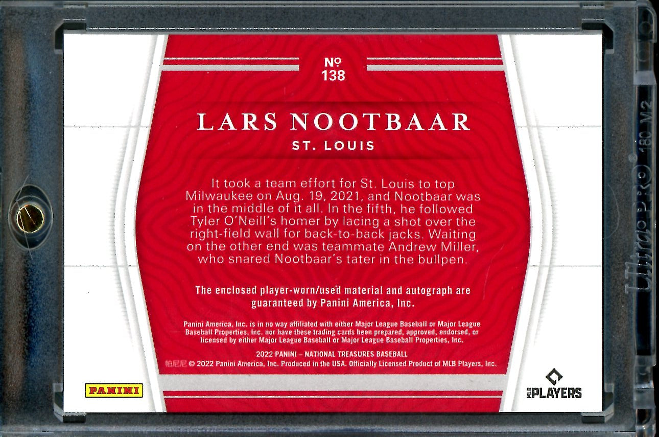 2022 Panini National Treasures Lars Nootbaar Rookie Auto RPA /25 Cardinals