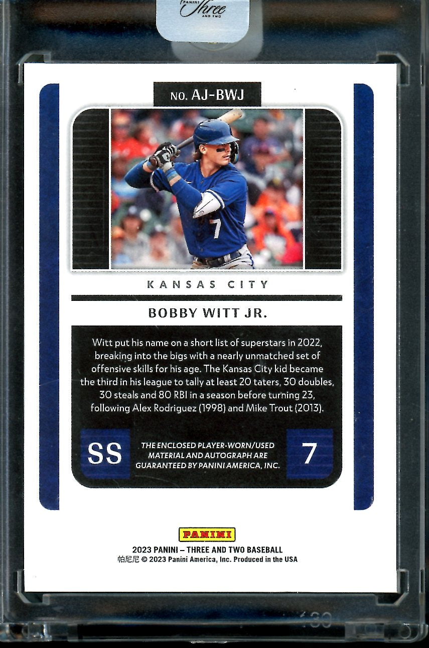 2023 Panini Three & Two Bobby Witt Jr. Patch Auto /75 Royals