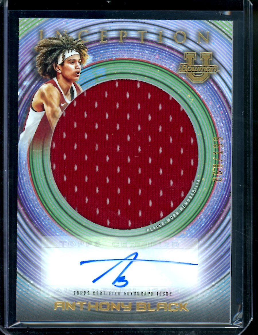 2022/23 Bowman Inception Anthony Black Patch Auto /199 Arkansas ...