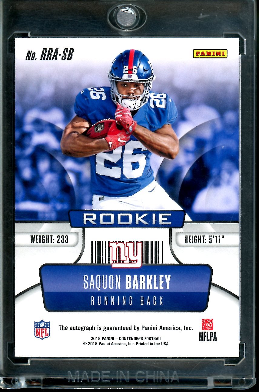 2020 Panini Contenders Saquon Barkley Rookie Roundup Auto Gold /10 Giants - Trading Card Market