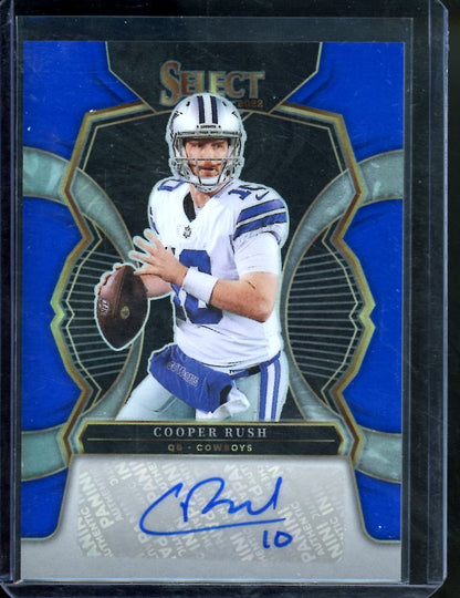 2022 Panini Select Cooper Rush Blue Auto /75 Cowboys - Trading Card Market