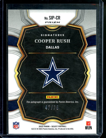 2022 Panini Select Cooper Rush Blue Auto /75 Cowboys - Trading Card Market