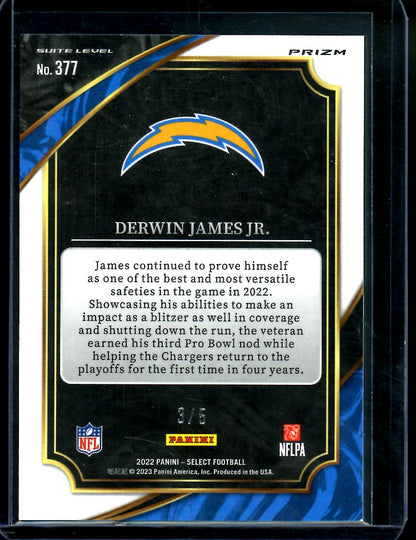 2022 Panini Select Derwin James Jr. Suite Level Green /5 Chargers