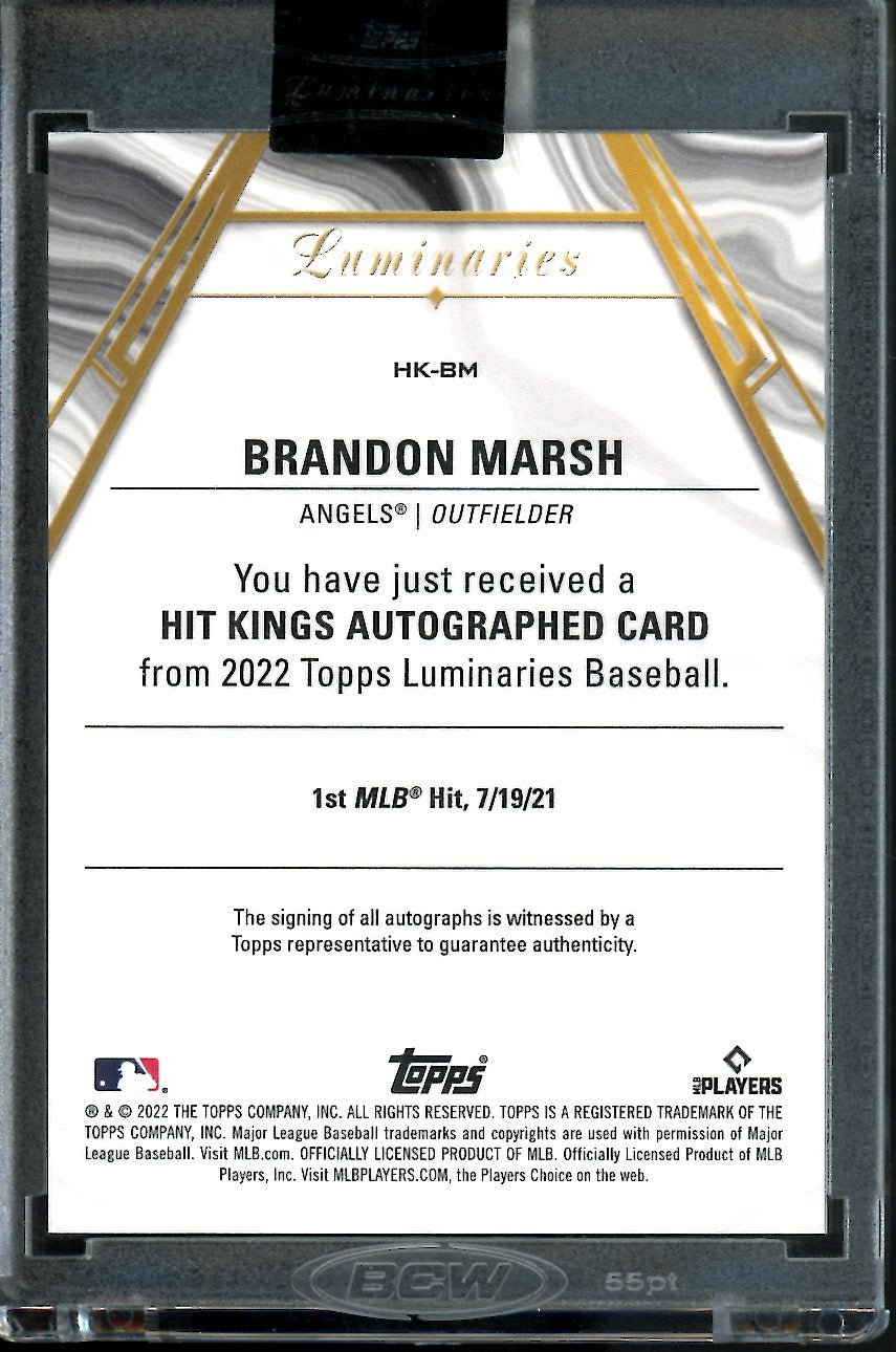 2022 Topps Luminaries Brandon Marsh Rookie Auto /15 Angels