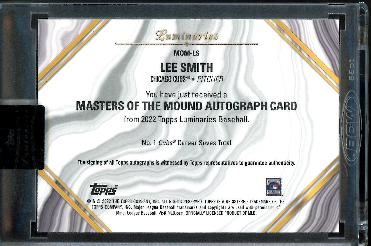 2022 Topps Luminaries Lee Smith Auto /15 Cubs