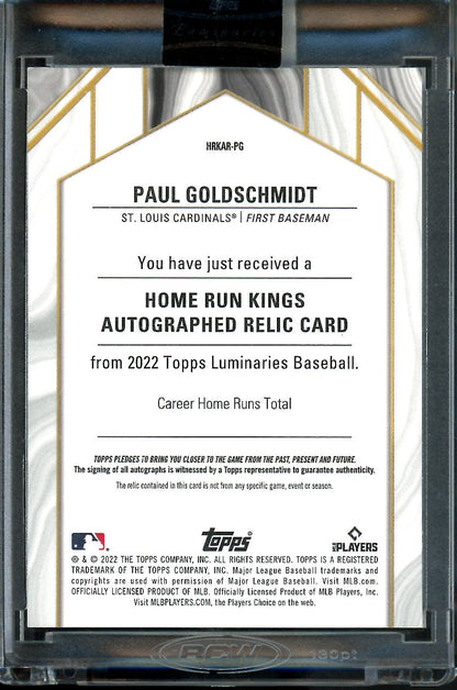 2022 Topps Luminaries Paul Goldschmidt Patch Auto /15 Cardinals