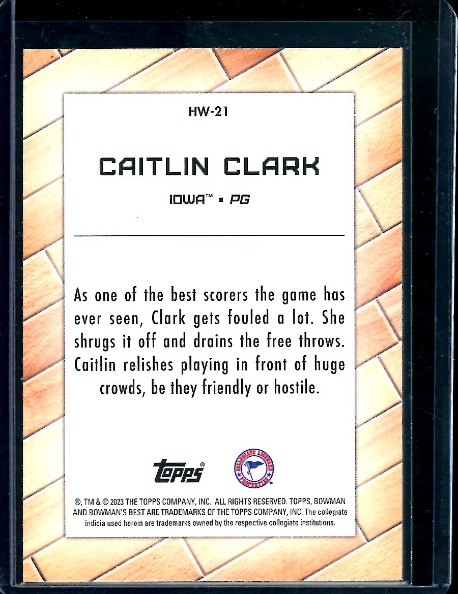 2023 Bowmans Best University Caitlin Clark Hardwood Warriors Refractor Iowa