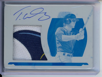 2022 Panini National Treasures Taylor Walls Rookie RPA Printing Plate 1/1 Rays