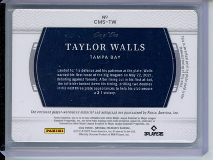 2022 Panini National Treasures Taylor Walls Rookie RPA Printing Plate 1/1 Rays