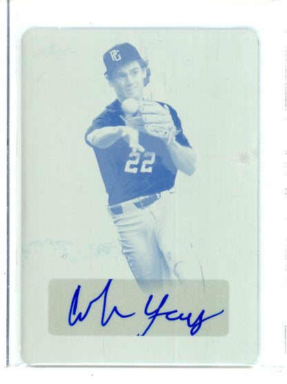 2021 Leaf Perfect Game Cole Young 1/1 Printing Plate Auto Mariners